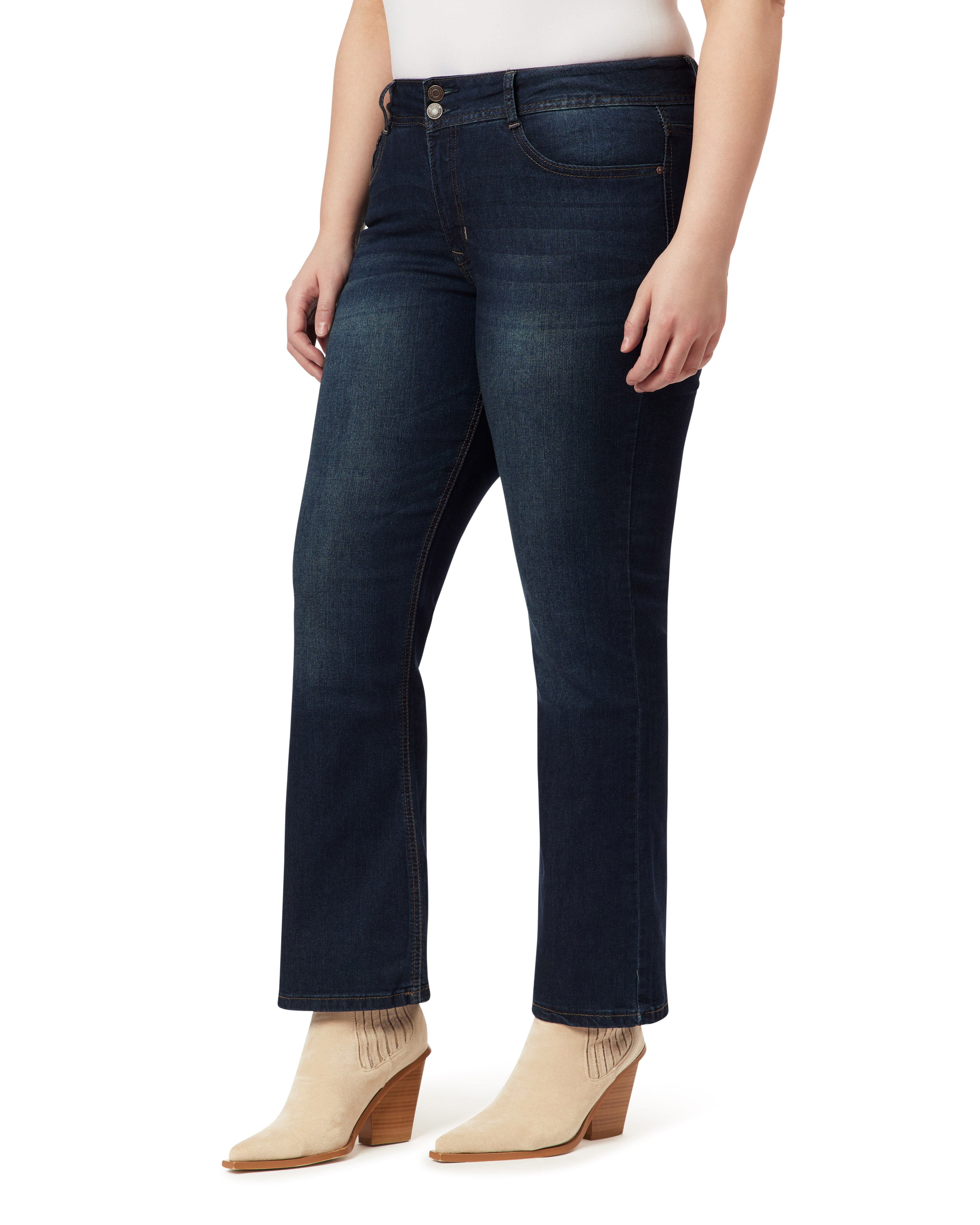 Curvy Bootcut Mid-Rise Jeans (Plus)
