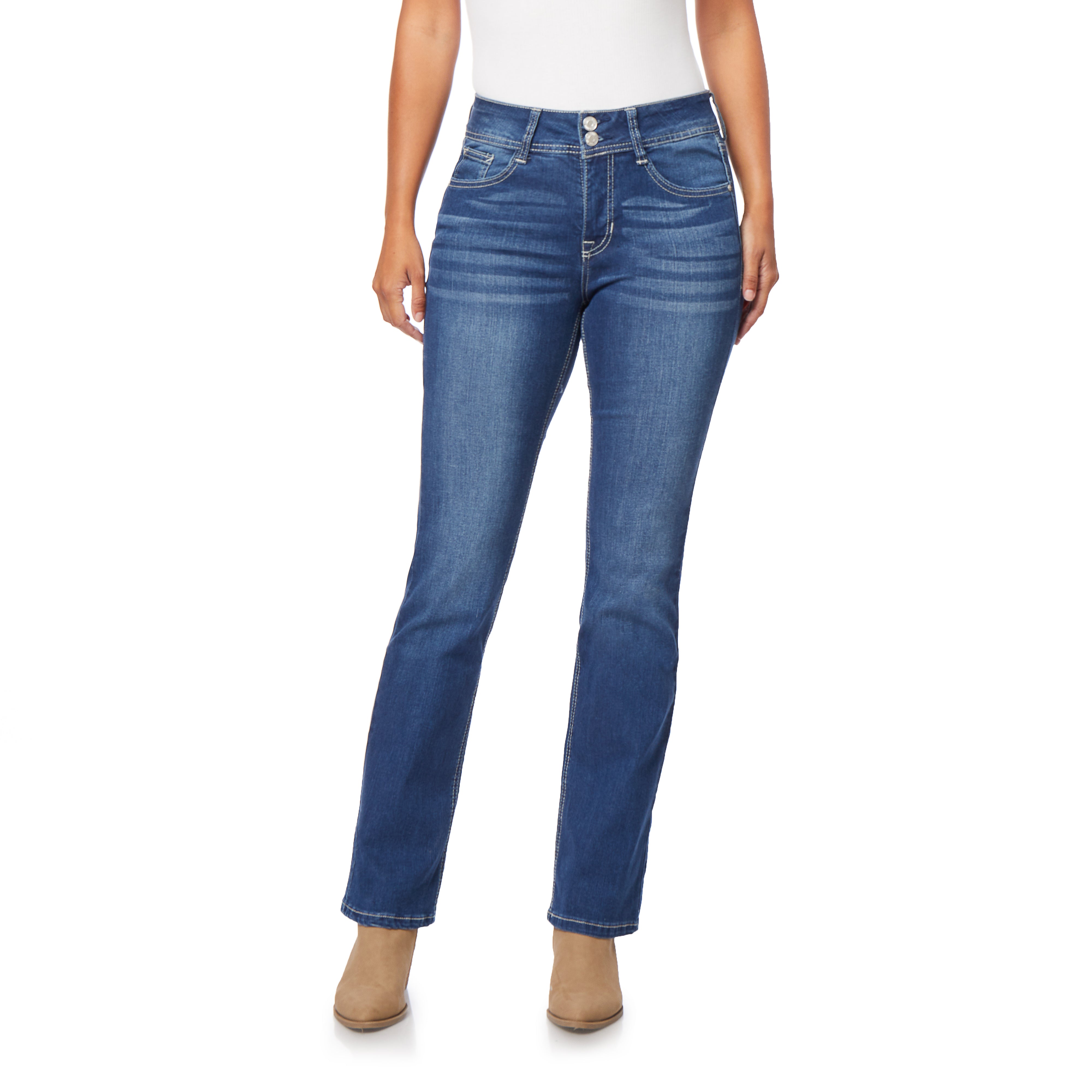Curvy Bootcut Mid-Rise Jeans (Plus)