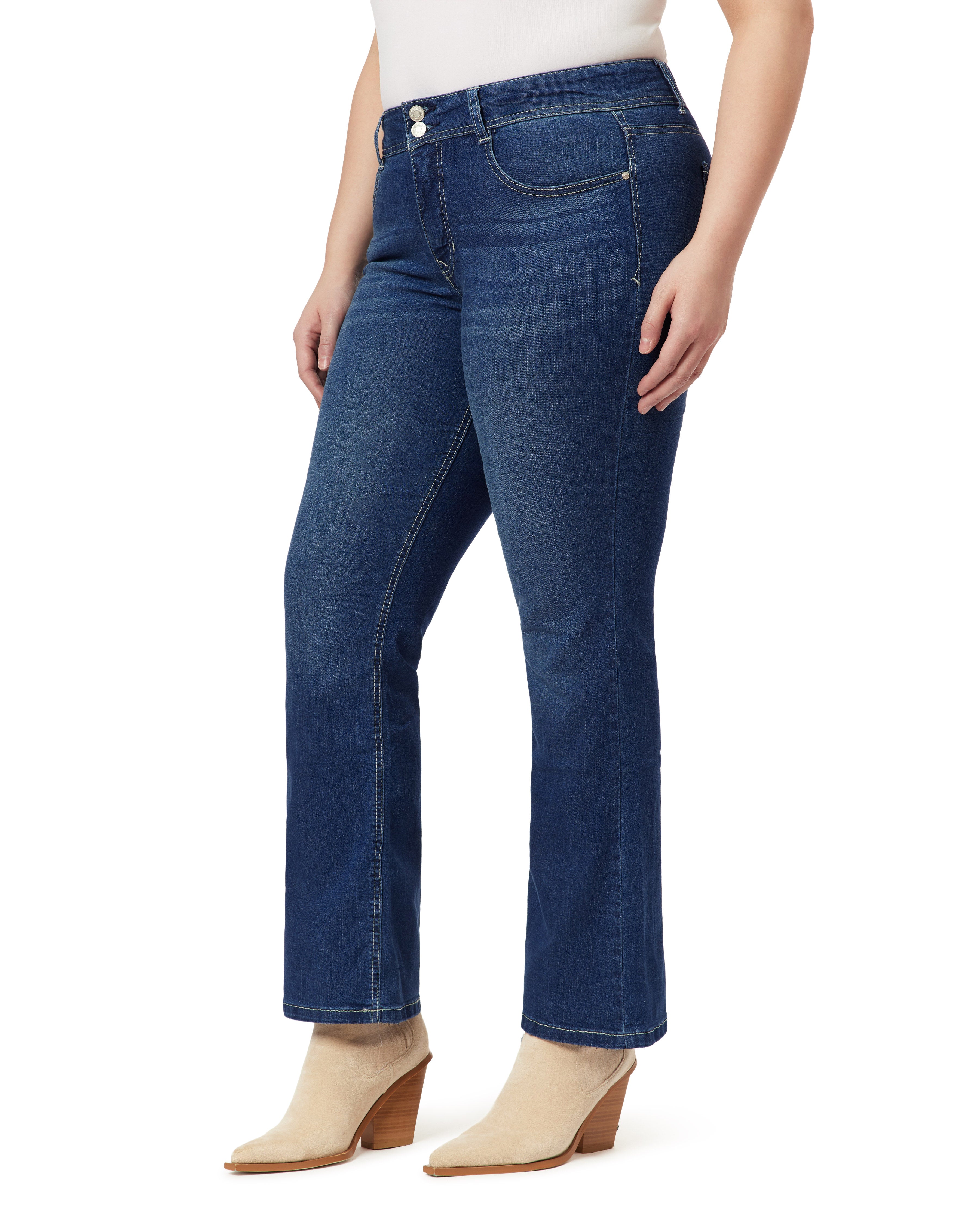 Curvy Bootcut Mid-Rise Jeans (Plus)