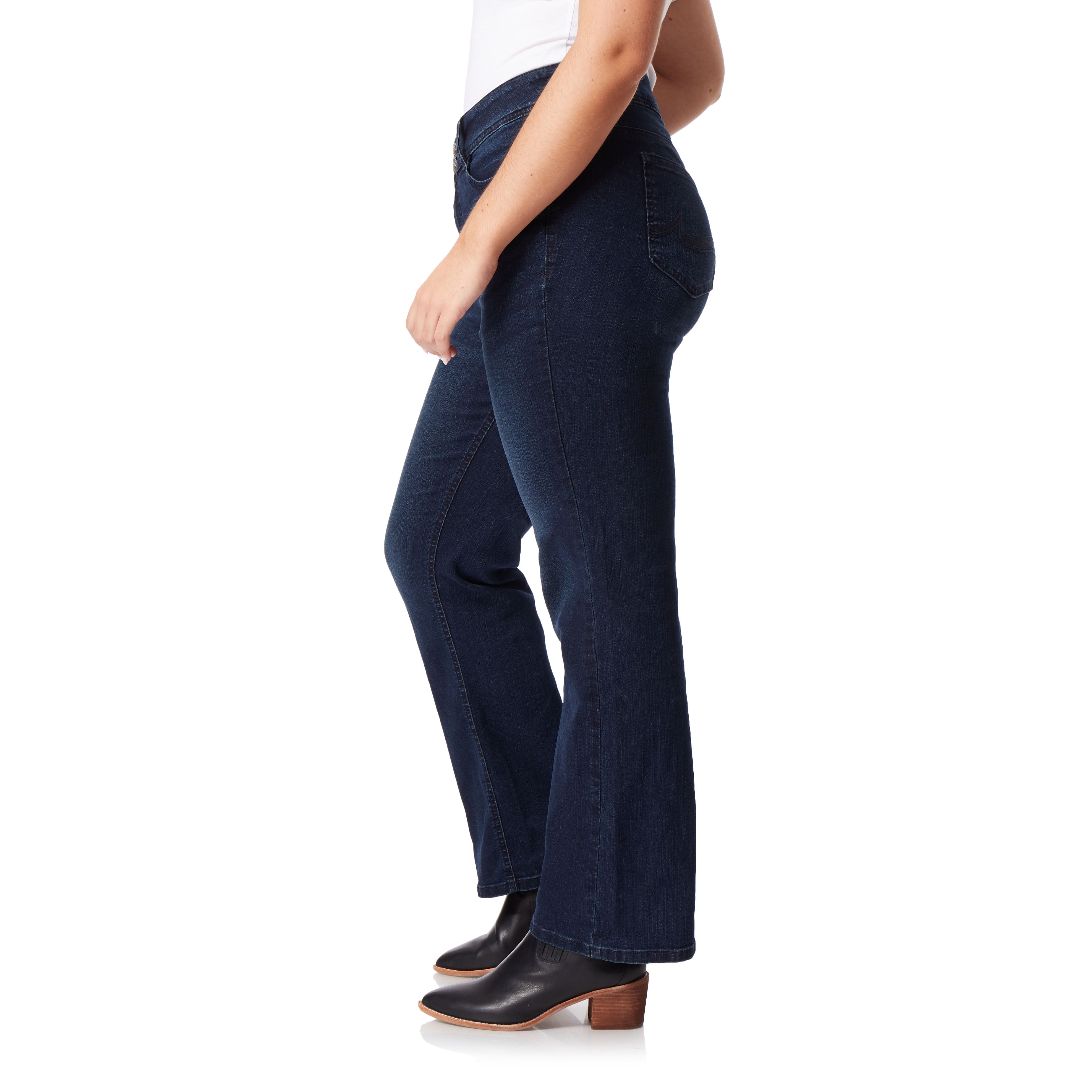 Curvy Bootcut Mid-Rise Jeans (Plus)
