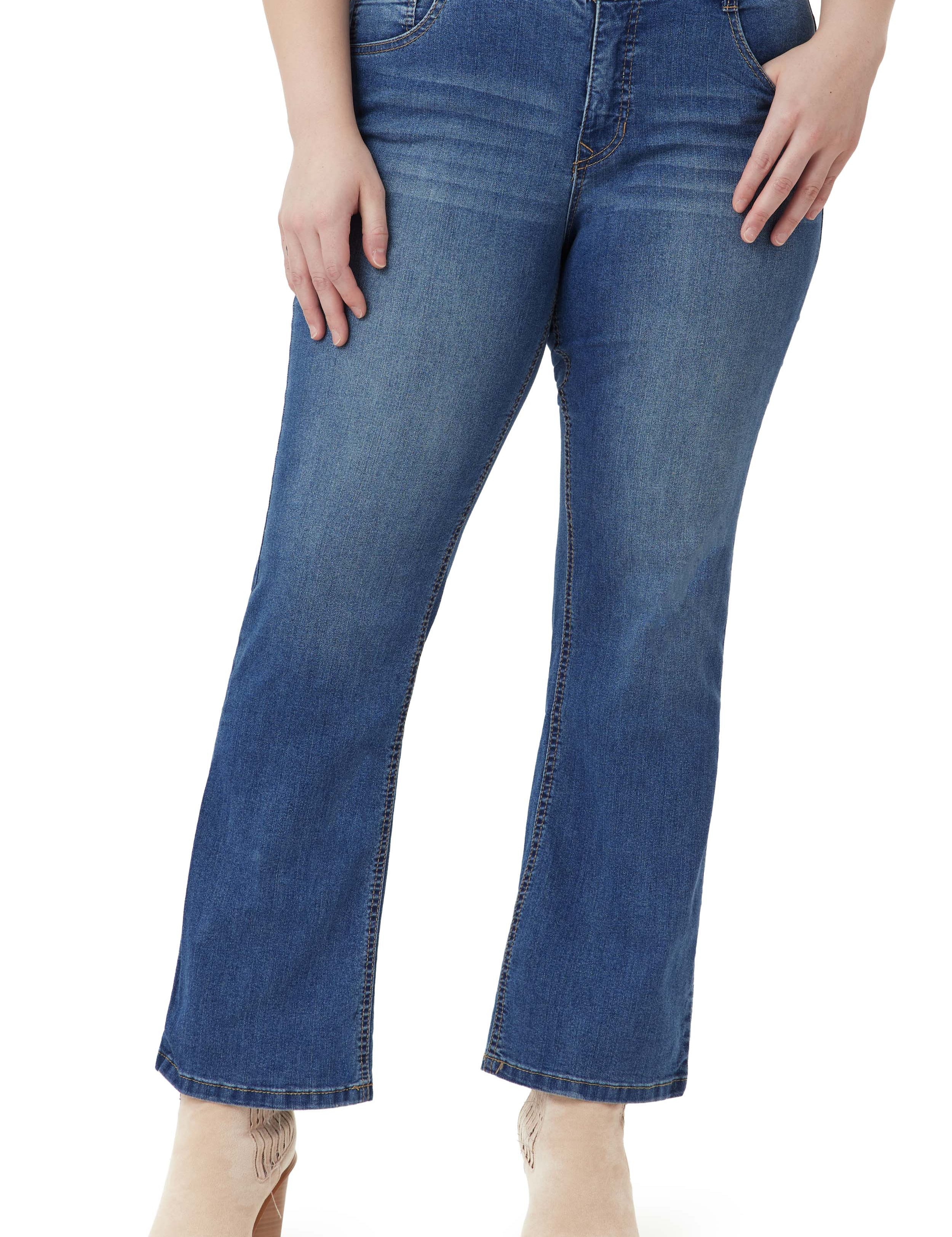 Curvy Bootcut Mid-Rise Jeans (Plus)