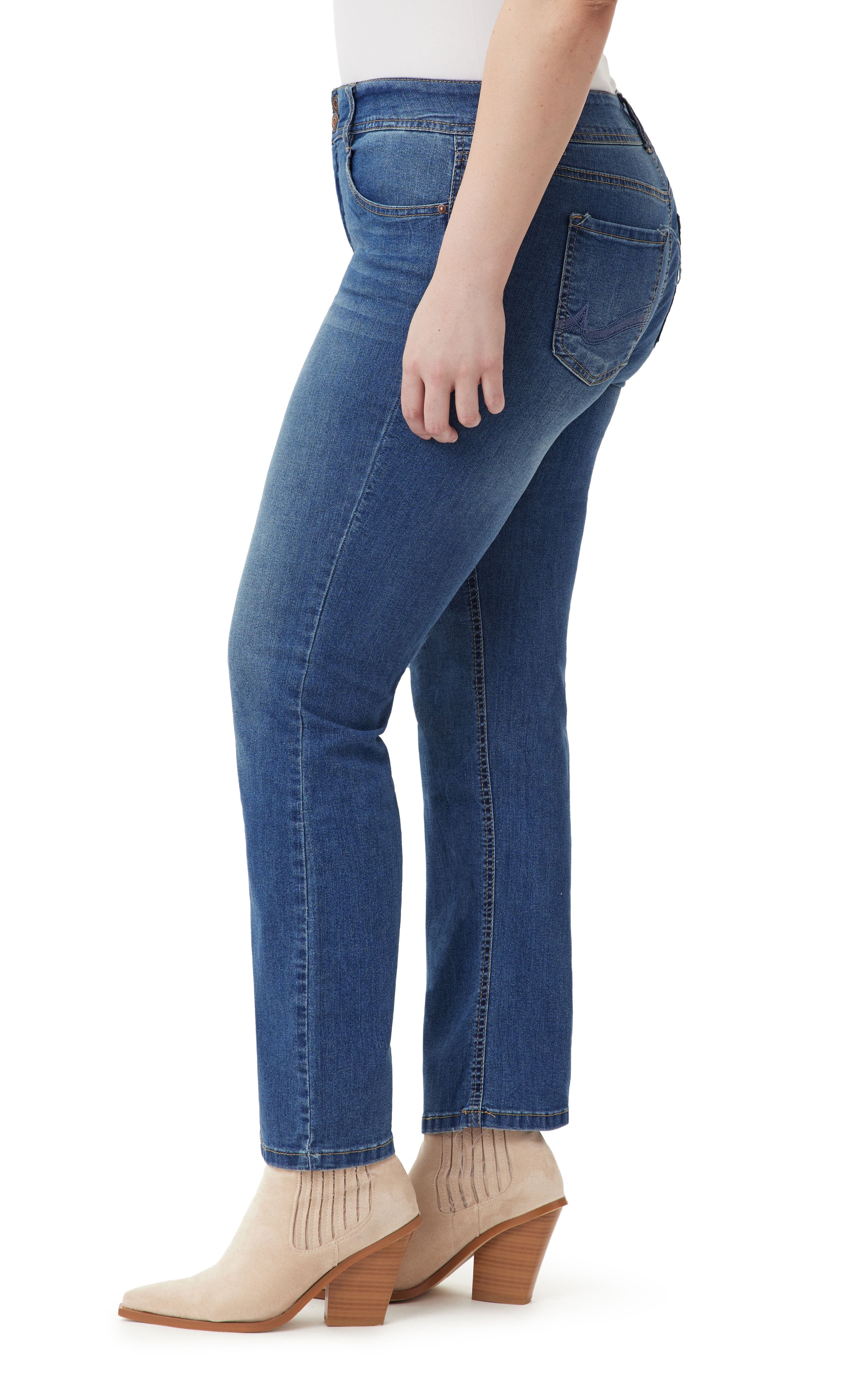 Curvy Bootcut Mid-Rise Jeans (Plus)