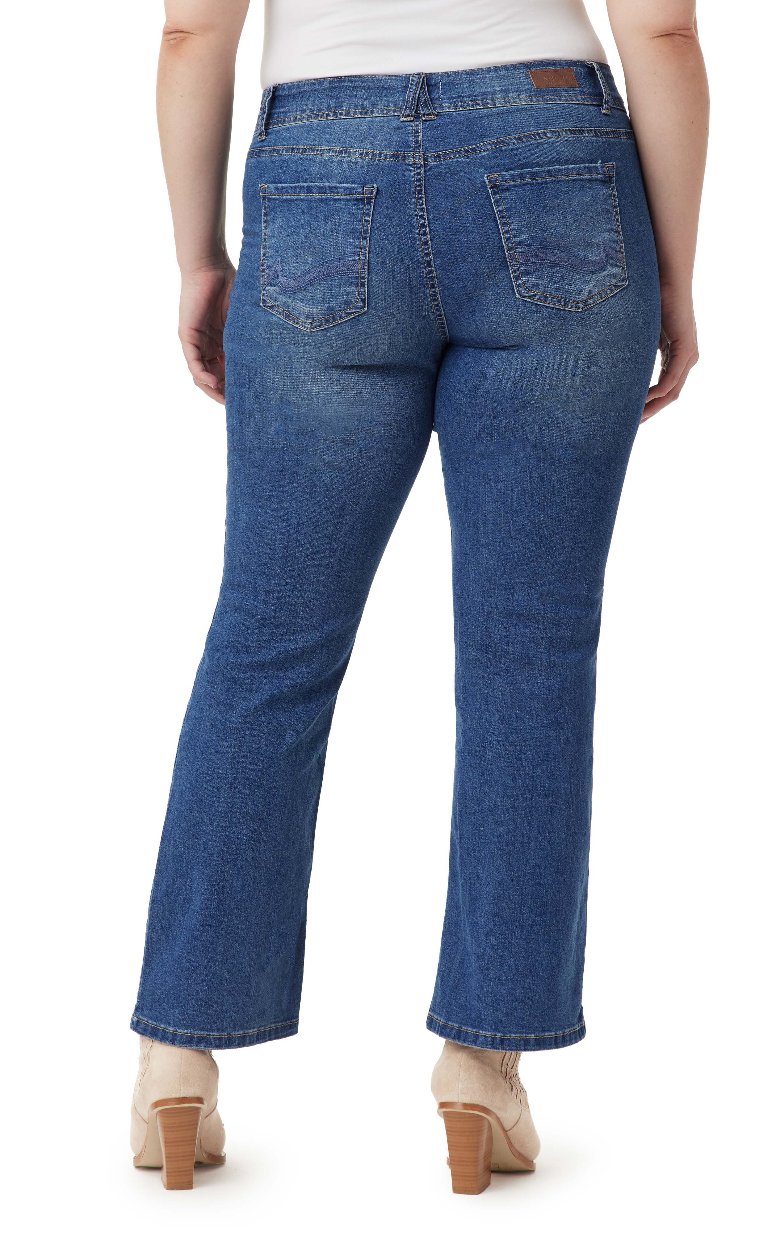 Curvy Bootcut Mid-Rise Jeans (Plus)