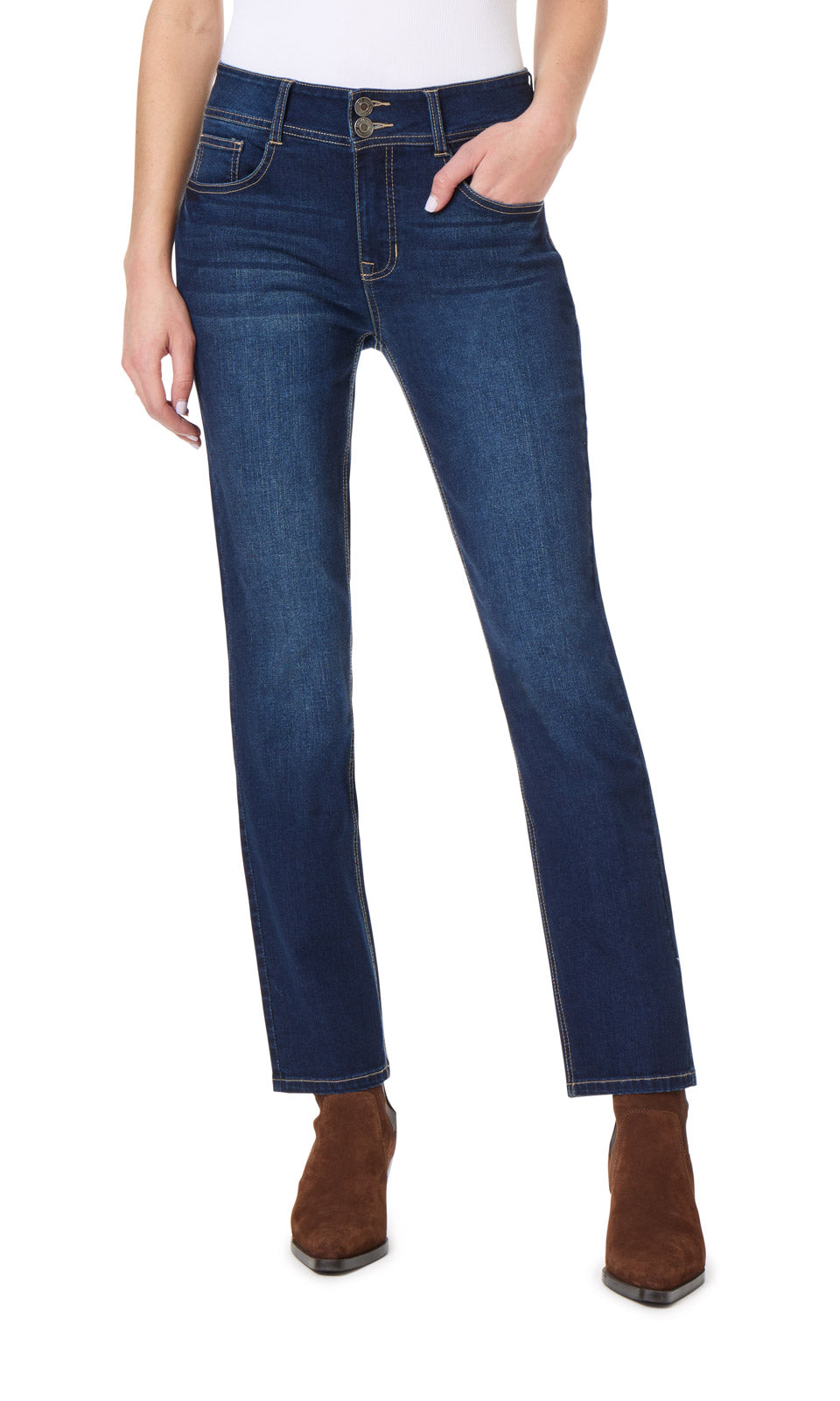 Curvy Straight Mid-Rise Jeans (Regular)