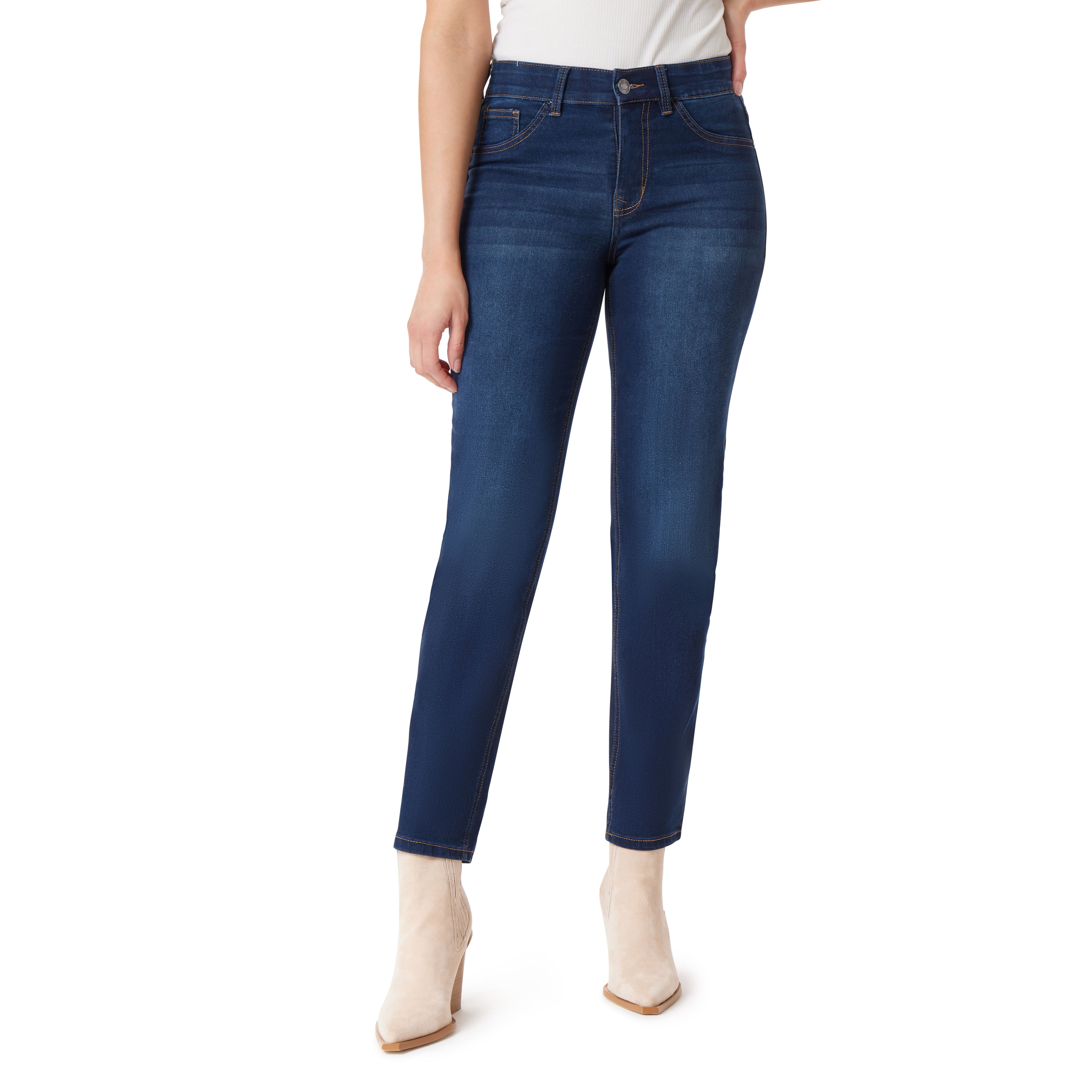 360 Sculpt Mid-Rise Straight Ankle Jeans (Regular)